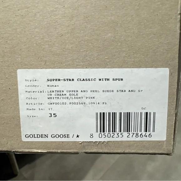 Golden Goose Women's Super Star Sneakers White Light Pink NIB - Picture 15 of 16